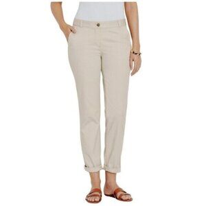 The Talbots The Weekend Chino Light Beige Cotton Blend Pants in size 6P